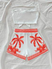 Soleia 女士度假休闲抹胸上衣和短裤两件套 - 彩色 - 查看 2