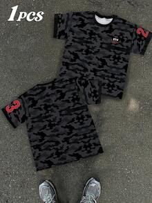 Manfinity EMRG Men's Street Camo 23 Number Print T-Shirt - Multicolor - View 3