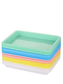 30/20个 A5尺寸加厚塑料托盘，浅盘，适用于颜料、工艺品，塑料材质，多用途塑料托盘 - 彩色 - 查看 4