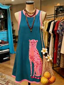 EMERY ROSE Đầm tank top phối màu họa tiết da báo, kiểu dáng thường ngày, thích hợp cho nữ, phong cách nghỉ dưỡng, đi biển. - Nhiều màu - Xem 3