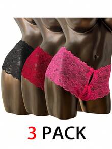 Auralis Hơn 3 gói Ren hoa Nơ mặt trước Không đũng Quần nữ - Nhiều màu - Xem 1