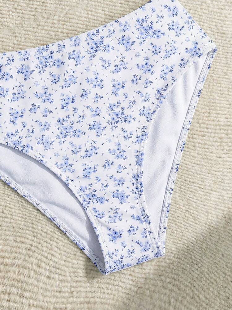 少女夏季沙滩装套装，随机碎花印花。 - 彩色 - 查看 7