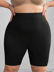 SHEIN CURVE+ Quần legging bó sát, màu trơn, co giãn, cỡ lớn, giúp thon gọn vóc dáng. - màu đen - Xem 8