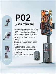 Teckwe It Has An Automatic Face Tracking Function, A Foldable Design And 360° Rotation, And Is Suitable For Smartphones. It Includes A Shooting Stand With A Remote Selfie Stick, No App Required, Supports Gesture Control, And Is Very Suitable For Vlog . 1200mAh. - Multicolor - View 11