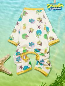 SpongeBob SquarePants | PETSIN Bộ quần áo liền thân in hình sứa, dứa nhỏ, sao biển cho thú cưng, chất liệu mềm mại và thoáng khí, màu be, dành cho mèo và chó. - Nhiều màu - Xem 1