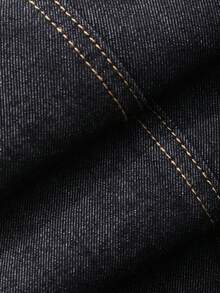 Dazy-Less Đầm denim midi không tay phối nhiều mảnh, đường may kiểu công chúa, phong cách công sở thường ngày, thích hợp cho mùa xuân và hè. - Màu xanh lam - Xem 3