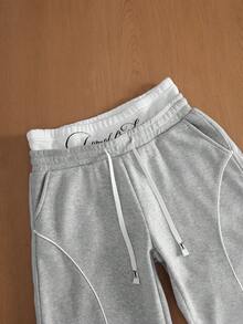 Manfinity Hypemode Men's Colorblock Printed Sweatpants California Tracksuit Personalised Clothing Tracksuit Wide Leg - Grey - View 4