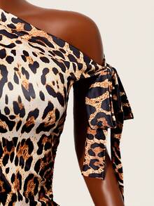 BamGleam Women's Summer Sleeveless Tie-Knot Fitted 3/4 Length Leopard Print Jumpsuit , Summer Outfits For Women , Summer Outfits ,  Summer Outfit For Women, Summer , Summer Clothes  , Summer Outfits For Women , Summer Outfits ,  Summer Outfit For Women Leopard Print Set Leopard Print Outfit 1 Piece Set 1pc Set Outfit Sets For Women Outfits 1 Piece Set - Gold - View 8