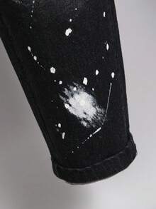 Manfinity Roughcore Jeans in denim lavato e consumato, stile casual, taglie comode per uomo - Grigio Scuro - Visualizzare 7