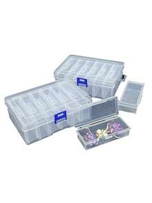 Bộ 6 hộp đựng đồ bằng nhựa trong suốt, hộp đựng đồ thủ công hình chữ nhật dùng để đựng phụ kiện tóc, trang sức, đồ tự làm và dụng cụ nhỏ, hộp đựng đa năng bền chắc có khóa. - Trong sáng - Xem 4