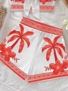 Soleia 女士度假休闲抹胸上衣和短裤两件套 - 彩色 - 查看 3