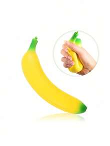 柔软蓬松的仿真香蕉，慢发酵耐压水果造型挤压器，既有趣又能缓解压力，柔软蓬松的香蕉 - 彩色 - 查看 8