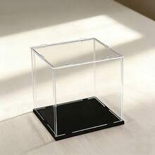 High Definition Clear Acrylic Display Box, Dustproof Protective Cover For Figurines, Toys & Preserved Flowers, Sturdy Acrylic Organizer With Black Base Option - 5mm Black PVC Base - View 6