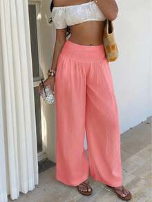 Sunnyshic Quần kẻ caro thanh lịch dành cho nữ - Hồng - Xem 5