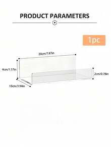 1PC Of Acrylic Storage Shelf, Transparent Storage Shelf, Floating Wall-Mounted Shelf, Display Cabinet, Book Storage Shelf, Multi-Purpose Storage And Display Shelf For Bedroom, Bathroom, And Living Room - Clear - View 7