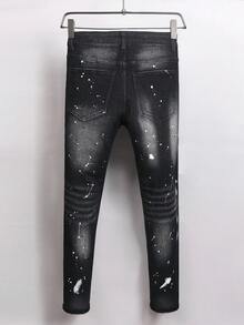 Manfinity Roughcore Jeans in denim lavato e consumato, stile casual, taglie comode per uomo - Grigio Scuro - Visualizzare 2