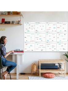 SHEIN Erasable Wall Mounted Calendar, 12-Month Annual Plan, Back To School Season, Study Supplies - Single Piece - View 3