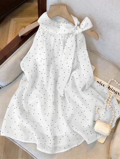 GlowEve CURVE Plus Size Women Polka Dot Print Chiffon Halter Neck Camisole