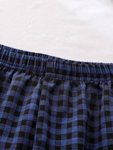 Setelan Piyama Celana Pendek Lengan Pendek Motif Wajah Tersenyum Kartun Gaya Grafiti, Pakaian Rumahan Kasual Terinspirasi Streetwear untuk Remaja Laki-laki - Navy Blue - View 6