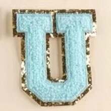 1件装，蓝色A-Z字母贴片，共26个，可熨烫字母贴片，适用于服装、夹克、包包等装饰配饰，字母徽章贴纸 - 藍色 - 查看 35