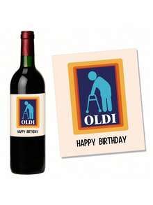 4pcs/Novelty Birthday Wine Bottle Stickers For Dad & Grandpa, Fun Party Decor Bottle Labels For Family Celebrations - multicolor - View 5