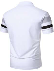 Manfinity Mode Men's Polo Shirt, Fashionable Casual Men's Short Sleeve Polo Shirt - Multicolor - View 2