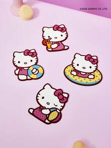 HELLO KITTY AND FRIENDS | Joivida 一套四件可爱猫咪杯垫。它们是隔热垫，可以重复使用。 - 棕色 - 查看 4