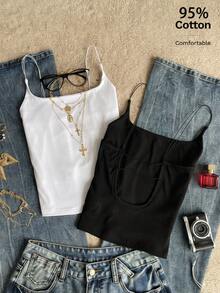 Attitoon 两件套女士休闲露背吊带背心套装，女士休闲装，女士日常穿着 - 彩色 - 查看 4