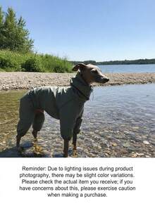 PINCOOL Adjustable High Collar Zip-Up Raincoat, Waterproof & UV Protection For Whippet, Italian Greyhound - Dark Green - View 5