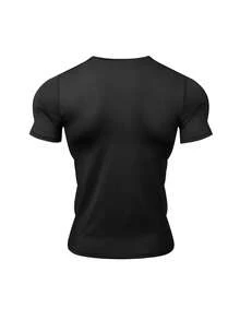 Gym Rark Men's Raglan Short Sleeve Casual Fitness Workout T-Shirt - Black - View 2