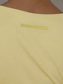 Musera Sport Wrap Front V-Neckline Doule Layered Long Sleeve Active Top Only Sport Workout Gym Pilates Fitness Daily Casual - Butter Yellow - View 6