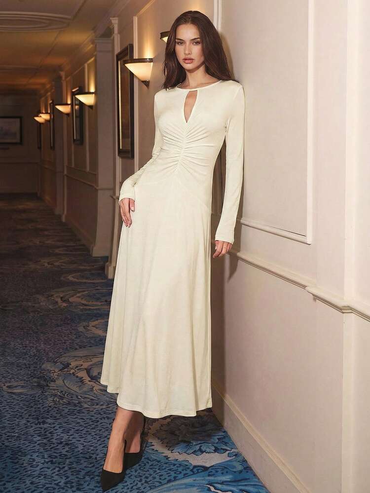 SHEIN Maija MAIJA Sommerkleid mit Rückenausschnitt, florales, fließendes Maxikleid mit Spaghettiträgern