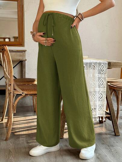 SHEIN Loose Casual Wide Leg Maternity Pants, Spring/Summer