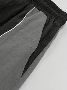 Sport MetroGents Quần thể thao nam in chữ Gothic, có dây rút ở eo, túi hai bên, phối màu tương phản, quần nỉ, quần tập gym. - Nhiều màu - Xem 4