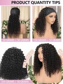 Boho Braids Human Crochet Hair In 100% Remy Human Hair Jerry Curly Feather Crochet Human Hair Line Boho Crochet Braids Human Hair Salon Silky Seamless Invisible For Thin Hair Woman Micro Pre Looped Crochet Human Hair Extensions Miracle Knots Crochet Human Hair - Natural Black - View 2