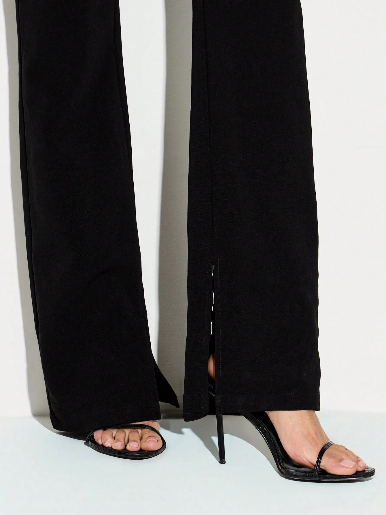 KIZN Split Hem Tailored Black Trousers