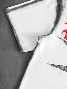 PAVTROS 男士休闲字母雕塑印花圆领短袖T恤，夏季 - 彩色 - 查看 6