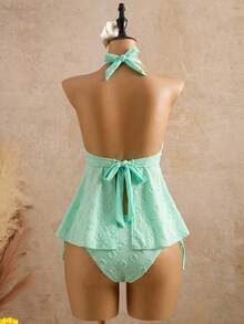 Bellisia Áo bikini hai dây chấm bi chất liệu mềm mại, thoải mái cho nữ, thích hợp cho kỳ nghỉ. - Màu xanh Bạc hà - Xem 2