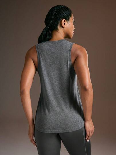 Powerista Women's Solid Color Round Neck Casual Fitness Sports Tank Top