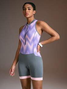 Powerista Quần yếm đạp xe nữ/Có khóa kéo/Bộ liền thân đạp xe - Thiết kế đệm 4D, tích hợp miếng bám silicon, quần chuyên dụng cho xe đạp địa hình (MTB). - Nhiều màu - Xem 4