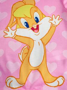 LOONEY TUNES X SHEIN Baby Mädchen Cartoon Muster Rundhals Lässig Kurzarm Romper - Verschiedenfarbig - Übersicht 6