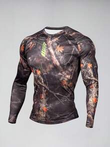 Acti Log Áo thun nam tay raglan cổ tròn tay dài, kiểu dáng thường ngày, thoải mái, thoáng khí, thích hợp cho thể thao. - màu nâu - Xem 8