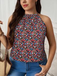 SHEIN LUNE 大码女式碎花休闲吊带背心 - 彩色 - 查看 5