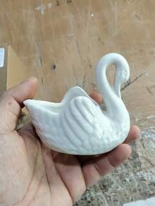Cirelle Chân nến gốm hình thiên nga thanh lịch - Vật trang trí bàn thủ công cho đám cưới & sinh nhật, đồ trang trí nhà lãng mạn & quà tặng sáng tạo - Nhiều màu - Xem 7
