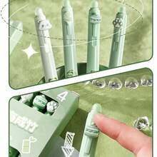 4支装人体工学握柄可伸缩可擦凝胶笔，书写流畅，热消笔，蓝黑墨水，适合学生使用，学习及日常使用。 - 多色 - 查看 5