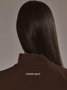 Musera Sport 下摆拉链无缝BBL夹克套装上衣（仅限板式网球服）秋冬运动健身训练服 - 棕色 - 查看 6