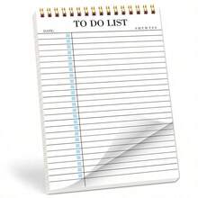 1Pc Minimalist To-Do List Spiral Notebook, A5 Undated Daily Planner , Checkbox Layout, Weekly Tracker & Date Section, Perfect For School, Office & Home Use - Multicolor - View 15