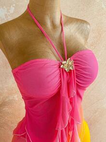 Soleia Bộ 2 chiếc váy maxi ôm sát gợi cảm không dây vai, buộc dây. - Nhiều màu - Xem 3