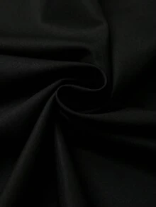 SHEIN 大码女式雏菊印花短袖休闲宽松连衣裙 - 黑色 - 查看 3
