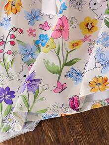 Souflis Souflis Baby Mädchen Peter Pan Kragen Fliege Puffärmel Blume Muster Baby Mädchen Kleid, Sommer Mode Urlaub Tropische Blumen Mädchen Süß Lässig Prinzessin Kleid Quetschig Sommer Outfits Kleider für Frühling Kleider für Mädchen Blumenkleid für Mädchen Quetschig Sommer Outfits Baby Kleidung für Mädchen Vintage Kleid für Baby Mädchen Ostern Kleider für Baby - Verschiedenfarbig - Übersicht 12